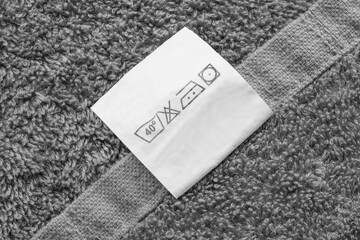 Washing instructions label
