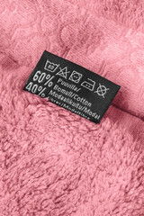 Care and composition clothes label