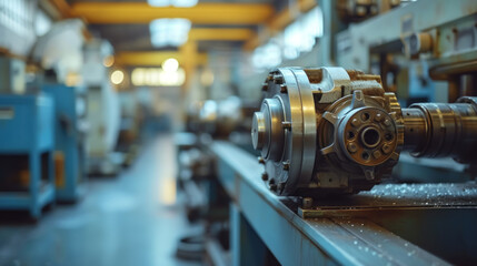 A close up of a machine part in a factory