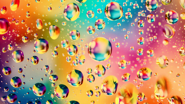 Transparent colorful drops and circles design