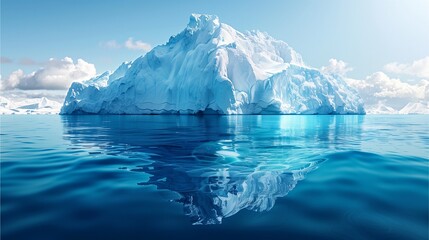 Iceberg in polar regions, sea ice, mountains of ice, icy rivers, natural landscapes, cold seas, sky, ocean, winter, Antarctica, Arctic, Iceland, frozen lakes, tourism, Alaska, clouds, Greenland, blue - obrazy, fototapety, plakaty