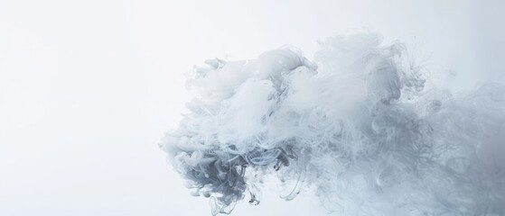 A puff of light grey smoke, modern and clean, ideal for minimalist design or contemporary art exhibitions. 