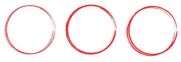 
Red circle brush stroke vector isolated on white background. Red  circle brush stroke. For stamp, seal, ink and paintbrush design template. Grunge hand drawn circle shape, vector Illustration.