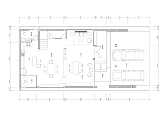 Floor plan designed building on the drawing.