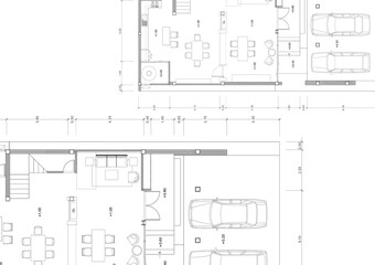 Floor plan designed building on the drawing.