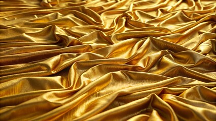 golden fabric, linen in folds, beautiful background