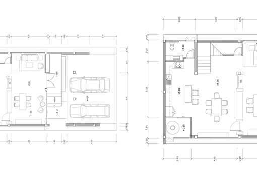 Floor plan designed building on the drawing.