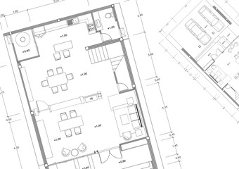 Floor plan designed building on the drawing.