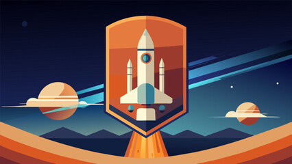 A colorful banner hangs proudly under an image of a retired spacecraft in the next illustration depicting the name Galileo in bright bold