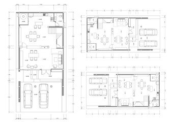 Floor plan designed building on the drawing.