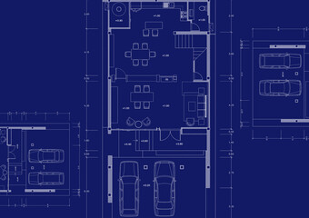 Floor plan designed building on the drawing.