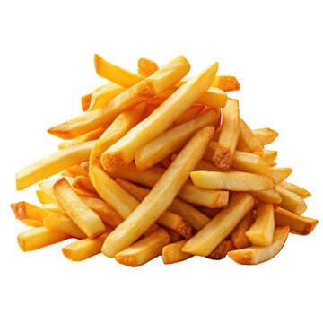 french fries on transparent background