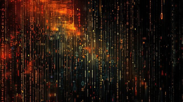 Abstract computer code 0 1 background. generative ai