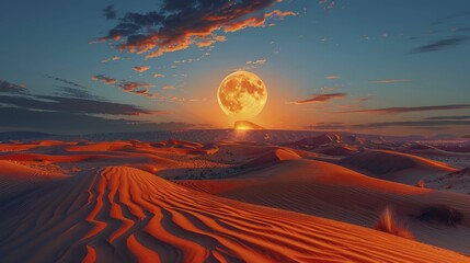 Spiritual Awakening in a Dreamy Desert, Visions of Sand and Solitude. - obrazy, fototapety, plakaty