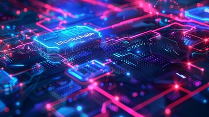 Fototapeta premium futuristic blockchain concept, internet, transactions and secure communications