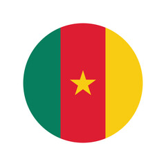 Cameroon national flag vector illustration. Cameroon  Round flag.
