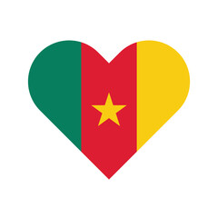 Cameroon national flag vector illustration. Cameroon  Heart flag. 
