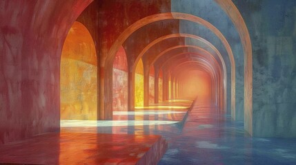 Psychedelic Pastel Portals, Gateways to Other Dimensions in Soothing Tones
