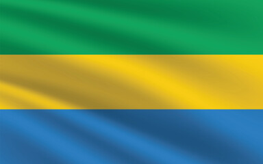 Gabon national flag vector illustration. Gabon national flag. Waving Gabon flag.
