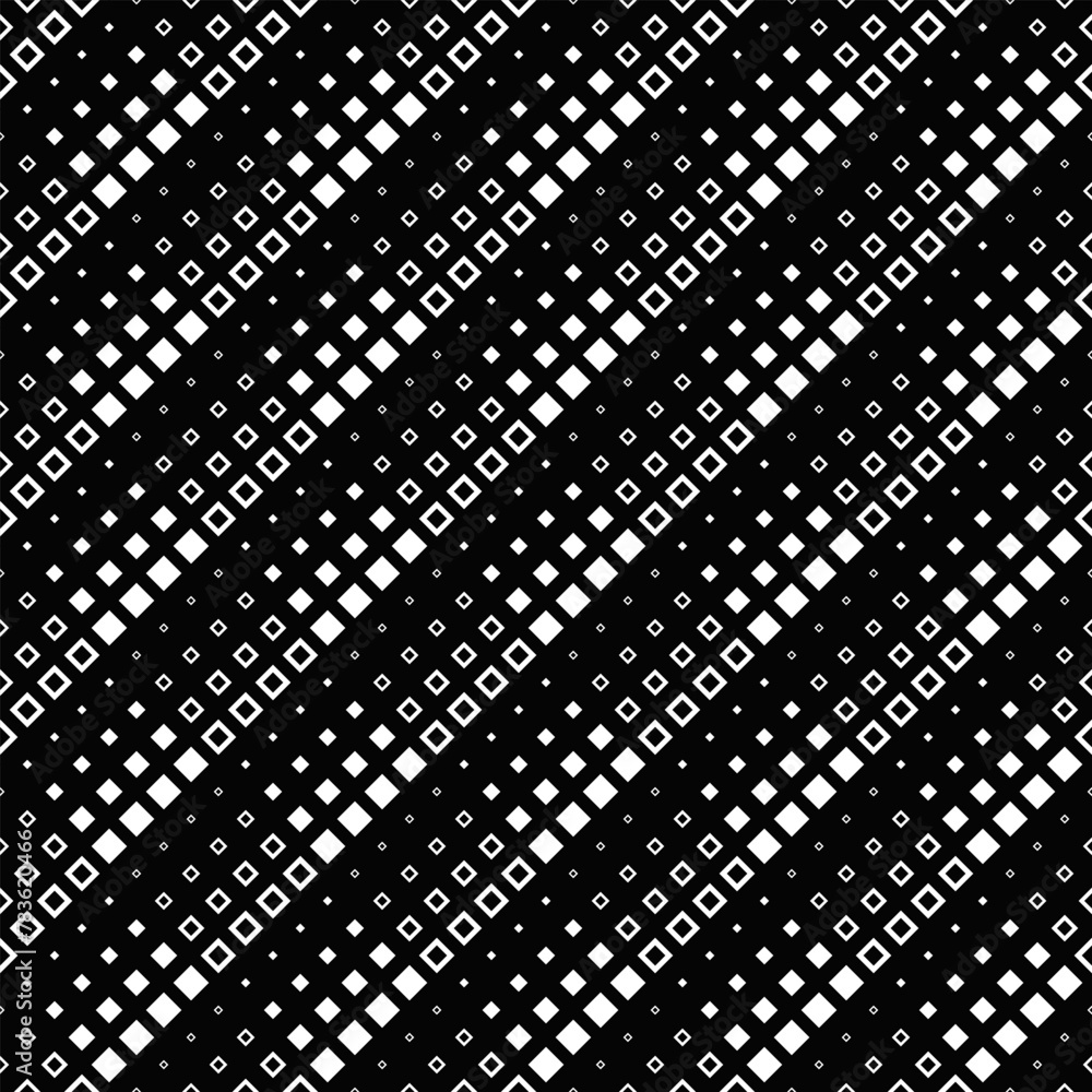 Aufkleber seamless geometrical monochrome square pattern background design - abstract repeating vector graphic