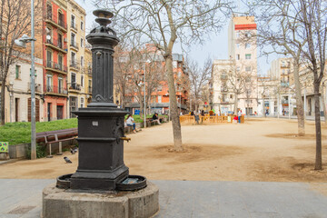 Superblock oder Superilla Hostafrancs, für Autos stark eingeschränkter Bereich der Stadt in Barcelona, Spanien