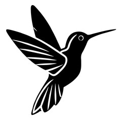 Flying Hummingbird silhouette. Hummingbird Logo design concept is isolated on a white background. Hummingbird Vector Illustration
