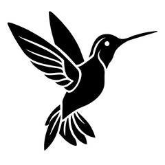 Obraz premium Flying Hummingbird silhouette. Hummingbird Logo design concept is isolated on a white background. Hummingbird Vector Illustration 