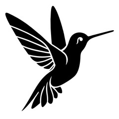 Flying Hummingbird silhouette. Hummingbird Logo design concept is isolated on a white background. Hummingbird Vector Illustration
