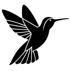 Flying Hummingbird silhouette. Hummingbird Logo design concept is isolated on a white background. Hummingbird Vector Illustration
