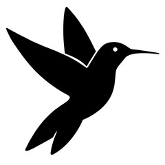 Flying Hummingbird silhouette. Hummingbird Logo design concept is isolated on a white background. Hummingbird Vector Illustration
