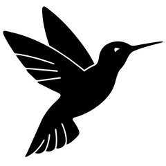 Flying Hummingbird silhouette. Hummingbird Logo design concept is isolated on a white background. Hummingbird Vector Illustration
