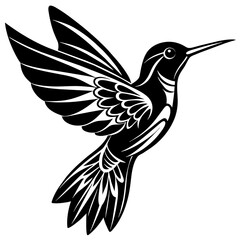 Flying Hummingbird silhouette. Hummingbird Logo design concept is isolated on a white background. Hummingbird Vector Illustration
