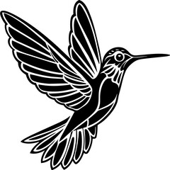 Flying Hummingbird silhouette. Hummingbird Logo design concept is isolated on a white background. Hummingbird Vector Illustration
