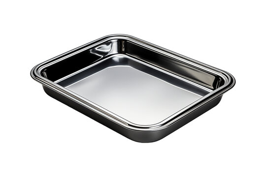 Metal Tray on transparent background.