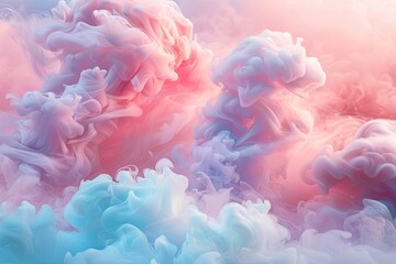 Soft pastel smoke waves - obrazy, fototapety, plakaty