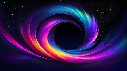 Enigmatic Indigo Black Hole Backdrop, Hypnotic Cosmic Scene, Celestial Abyss Illustration, Radiant Galactic Phenomenon(Generative AI)