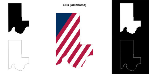 Ellis County (Oklahoma) outline map set