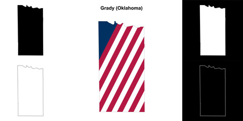 Grady County (Oklahoma) outline map set