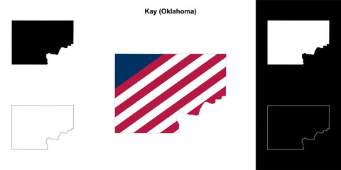 Kay County (Oklahoma) outline map set