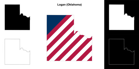 Logan County (Oklahoma) outline map set
