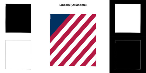 Lincoln County (Oklahoma) outline map set