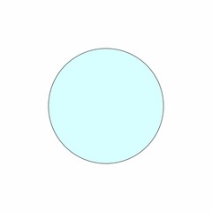 Outline of a geometric circle shape with blue infill