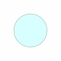 Outline of a geometric circle shape with blue infill