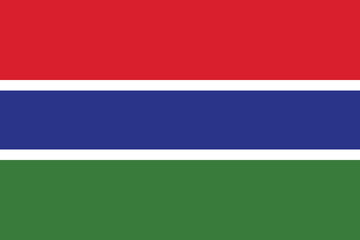 Gambia national flag vector illustration. Gambia flag. 
