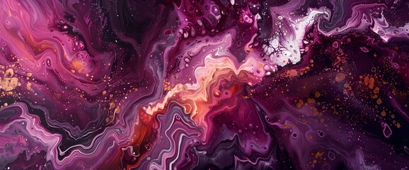 Intense maroon and cosmic lavender converge, forming an abstract masterpiece of depth and richness.