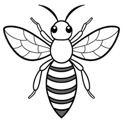           Asian giant hornet bee vector illustration.
