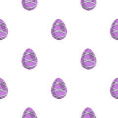 Illustration on theme seamless celebration holiday Easter with hunt colorful bright eggs