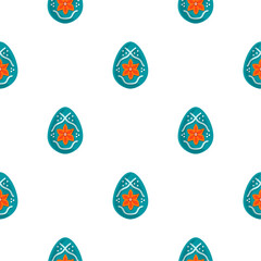 Illustration on theme seamless celebration holiday Easter with hunt colorful bright eggs