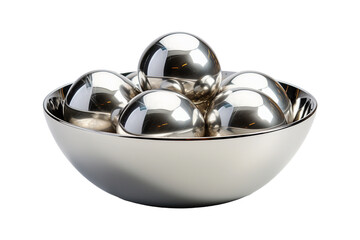 Stainless Steel Serving Bowls on transparent background.