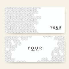 Set of business card templates in geometric pattern
